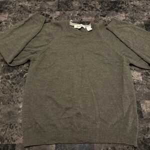 Pronto Uomo 100% wool Sweater M Made in Italy Taupe Gray Crewneck